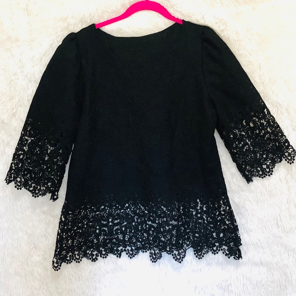 Chic Black Lace Women's Blouse